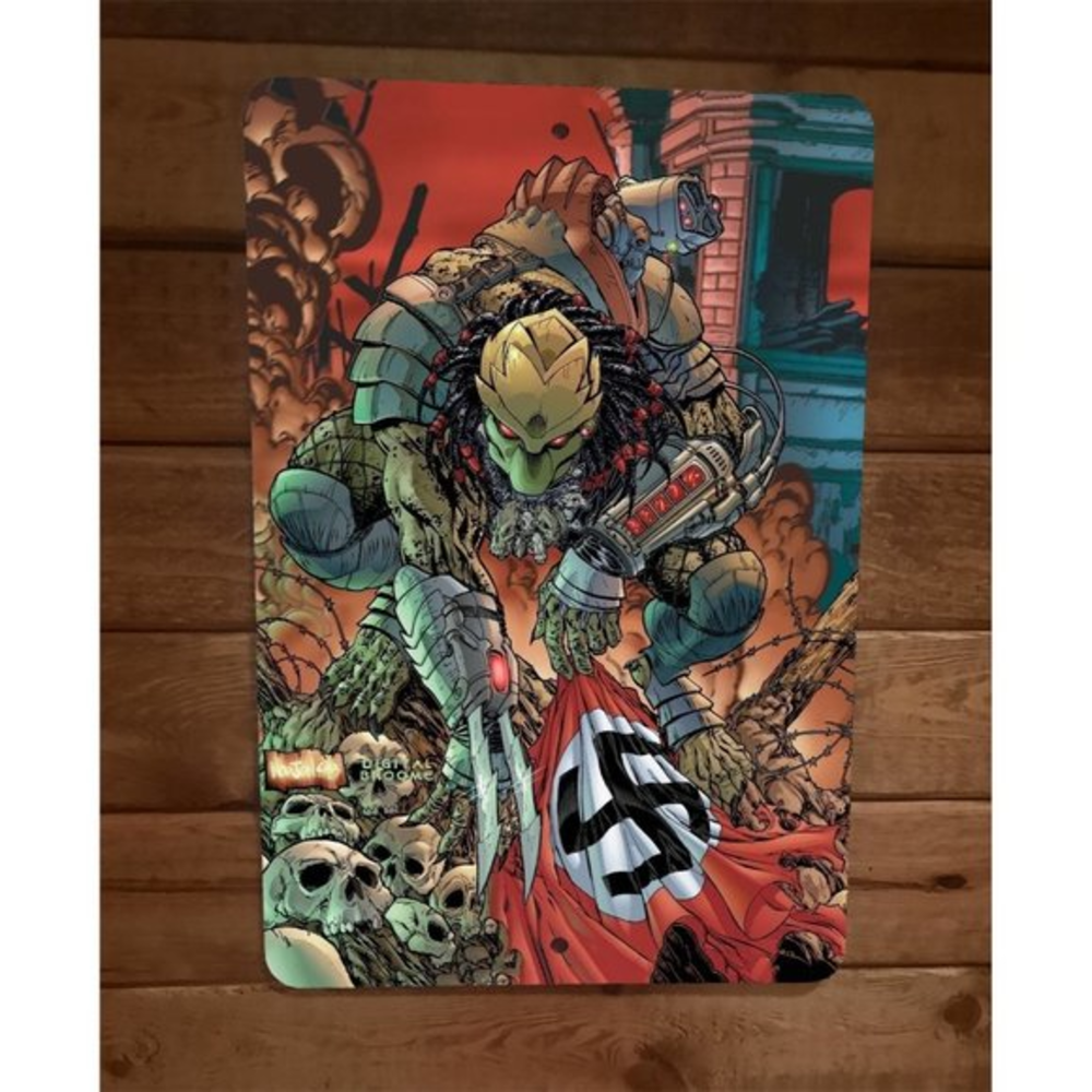 Predator vs‎ Nazi Comic Book Cover Artwork 8x12 Metal Wall Sign Poster